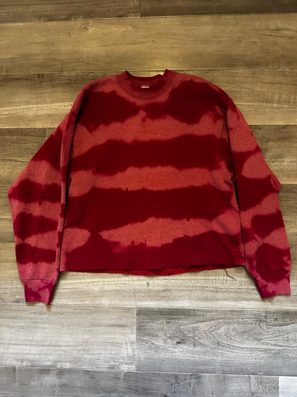 Vintage Cropped Crewneck Bleach Stained